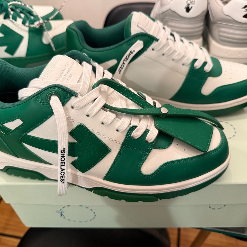 Off-White Green and White Sneakers